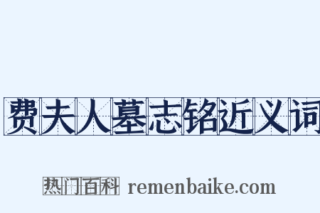 费夫人墓志铭近义词是什么意思的图片